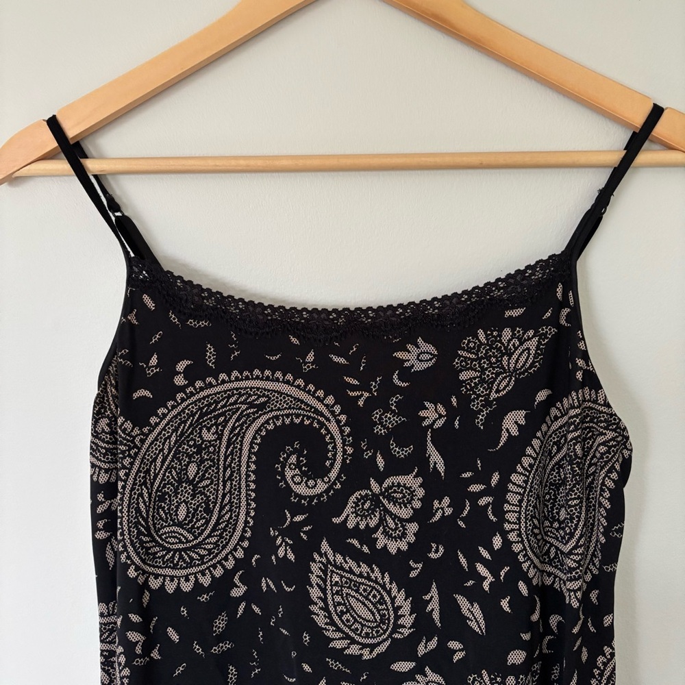 Jockey Black and Beige Paisley Camisole